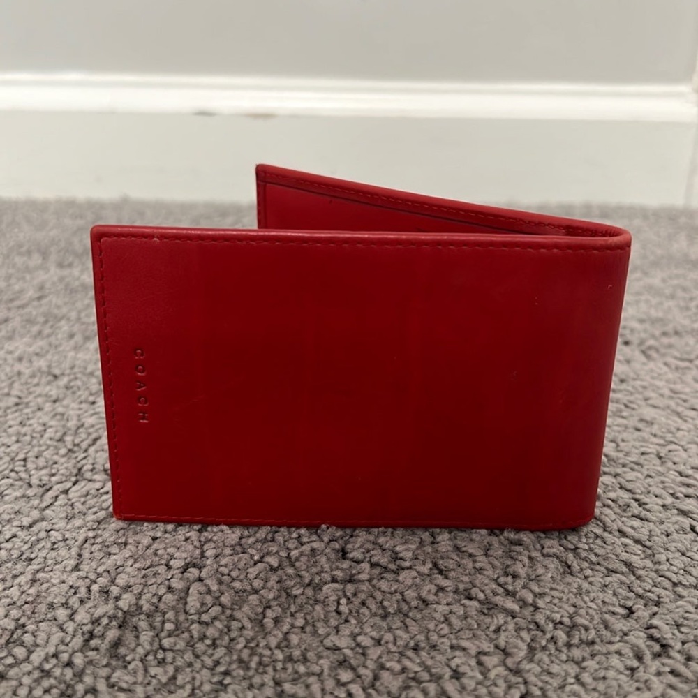 Coach leather red checkbook